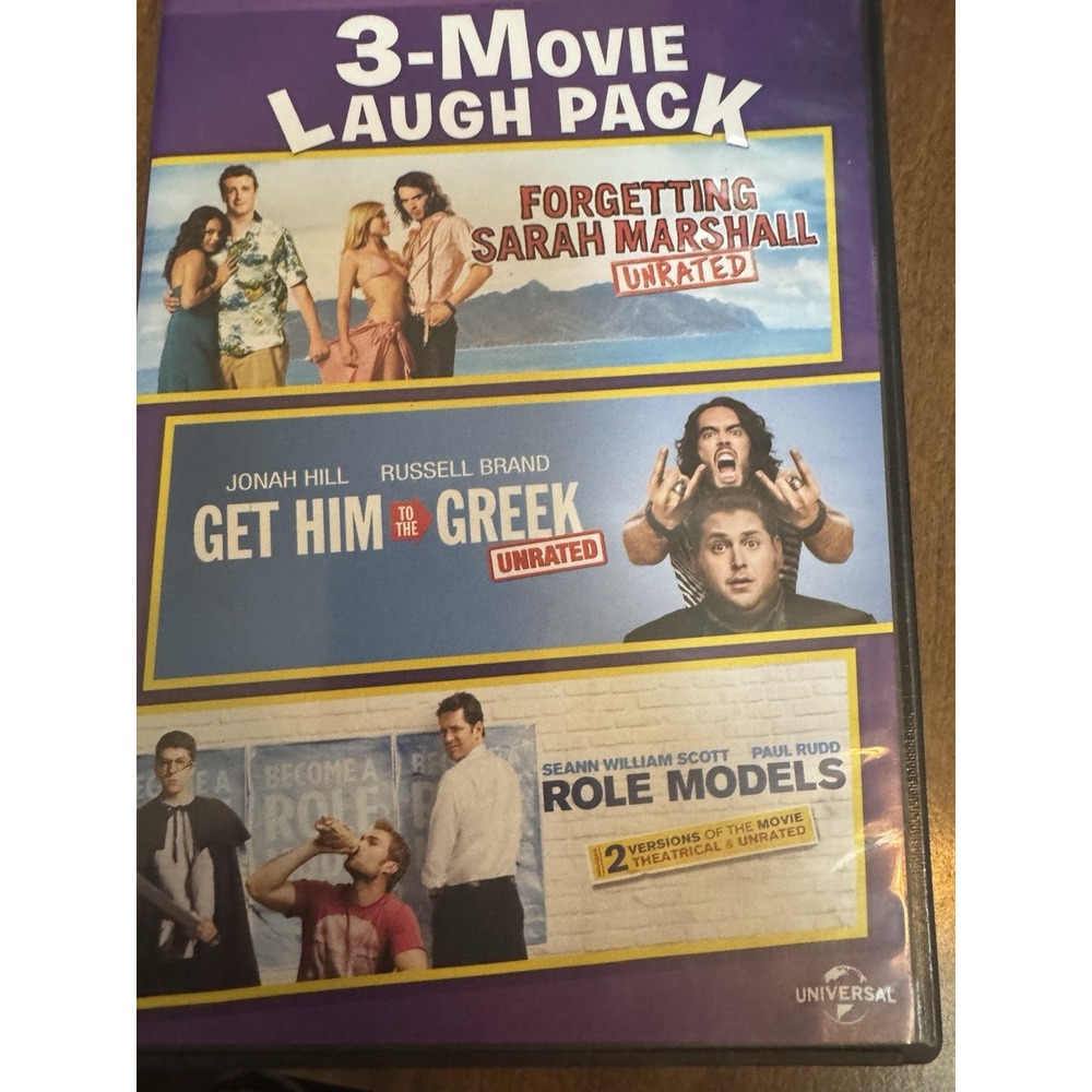 3Movie Laugh PackForgetting Sarah MarshallGet Him to the Greek NO ROLE MODELSDVD